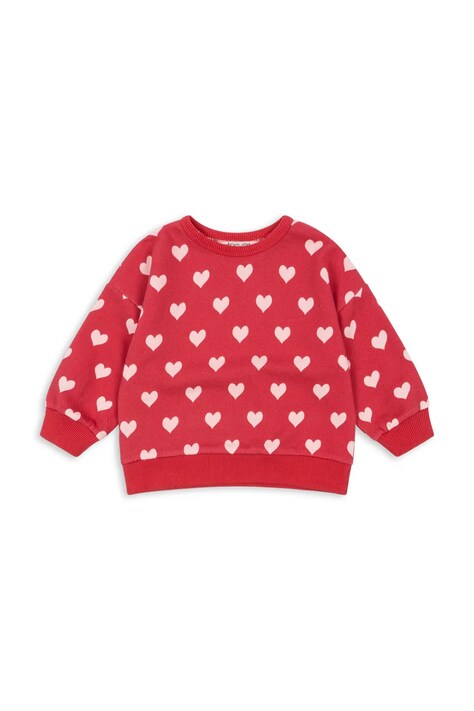 Konges Sløjd bluza bawełniana dziecięca LOUPY LOU SWEAT SHIRT OCS kolor czerwony wzorzysta KS103874