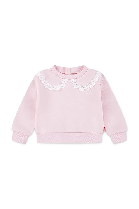 Levi's bluză bebe PETER PAN COLLAR CREW NECK culoarea roz, uni, 1EN575