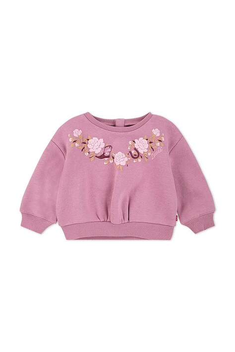 Levi's bluza niemowlęca ROSE FRONT TUCK CREW kolor różowy z nadrukiem 1EP015