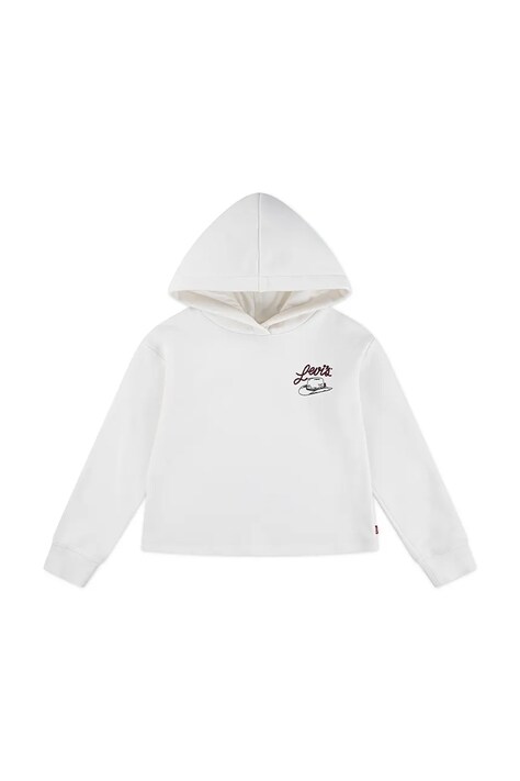 Detská mikina Levi's MEET AND GREET WESTERN HOO béžová farba, s kapucňou, s potlačou, 4EN658