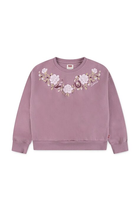 Levi's felpa per bambini ROSE FRONT TUCK CREW colore rosa  4EP015