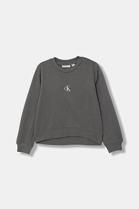 Детски суичър Calvin Klein Jeans в сиво с апликация IG0IG02639