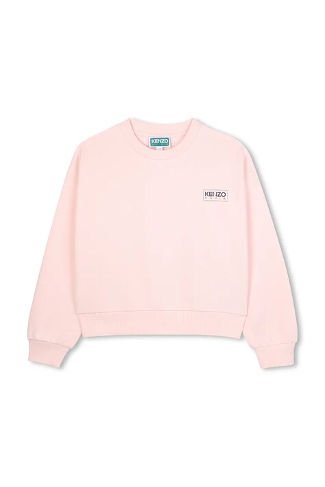 Παιδική μπλούζα Kenzo Kids χρώμα: ροζ, με κουκούλα, K61369