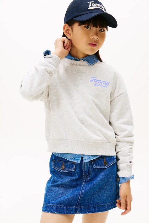 Дитяча кофта Tommy Hilfiger колір сірий  KG0KG08779