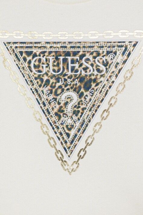 Guess bluza bawełniana dziecięca kolor beżowy z nadrukiem J5BQ00 KAV34