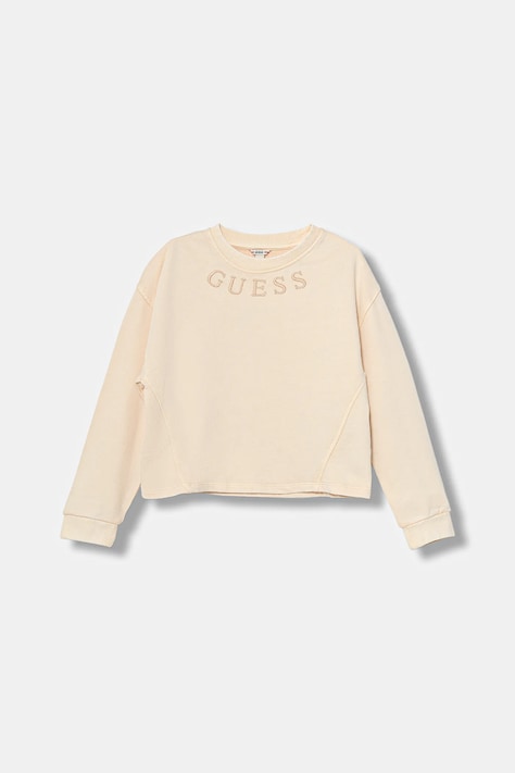 Παιδική βαμβακερή μπλούζα Guess χρώμα: μπεζ, J5BQ22 KAV34