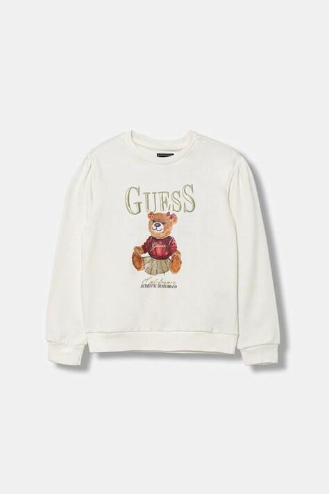 Guess bluza bawełniana dziecięca kolor beżowy wzorzysta K5BQ00 KAX74