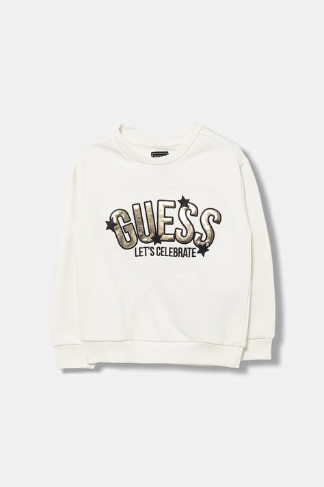 Guess bluza bawełniana dziecięca kolor beżowy z aplikacją K5BQ01 KAX74