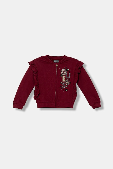 Guess bluza bawełniana dziecięca kolor czerwony z aplikacją K5BQ02 KAX74