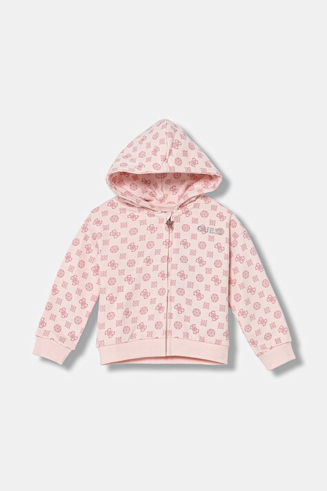 Guess bluza bawełniana dziecięca kolor różowy wzorzysta K5BQ08 KAD74