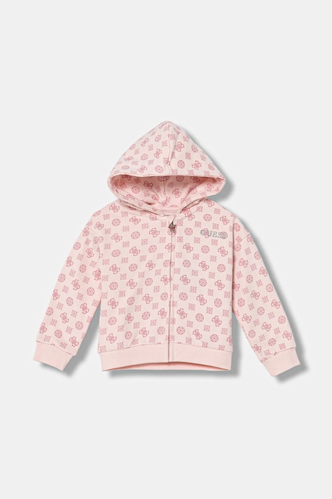 Guess hanorac de bumbac pentru copii culoarea roz, cu imprimeu, K5BQ08 KAD74