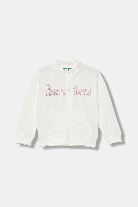 United Colors of Benetton bluza bawełniana dziecięca kolor biały wzorzysta 3J70G503U