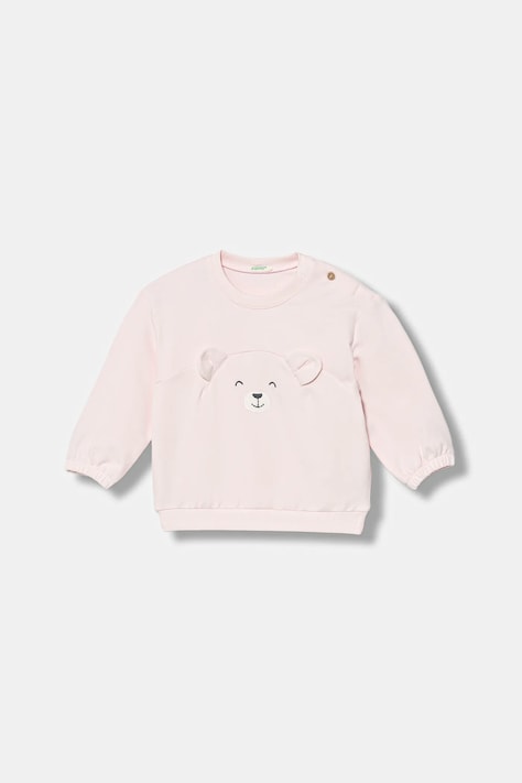 United Colors of Benetton bluză bebe culoarea roz, cu imprimeu, 3MDSA1061