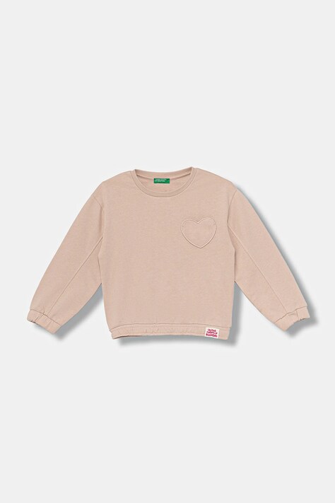 United Colors of Benetton bluza bawełniana dziecięca kolor różowy gładka 3NBMG10K2