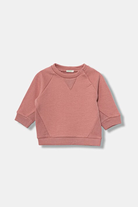 Pamučna dukserica za bebe United Colors of Benetton boja: narančasta, bez uzorka, 3ITEA106H