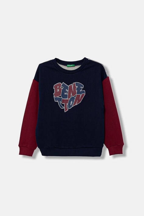 United Colors of Benetton bluza bawełniana dziecięca kolor granatowy wzorzysta 3J68C10Q0