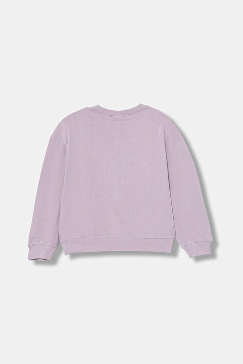 United Colors of Benetton bluza bawełniana dziecięca kolor fioletowy z aplikacją 3J68C10QI