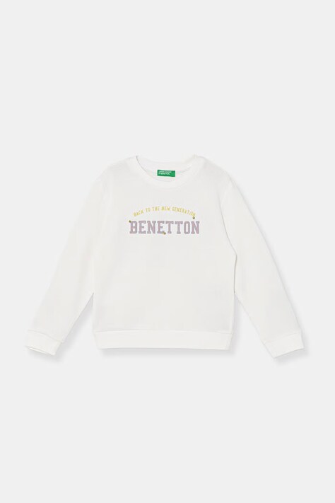 United Colors of Benetton hanorac pentru copii din bumbac alb