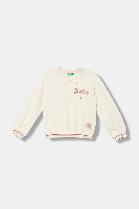 Детски суичър United Colors of Benetton в бежово с апликация 32N4G10KJ