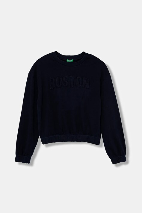 Дитяча бавовняна кофта United Colors of Benetton колір синій з аплікацією 33NVC10Q8