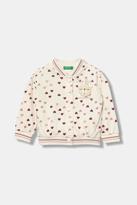 Dječja dukserica United Colors of Benetton boja: bež, s uzorkom, 3YCMG5040