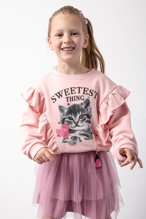 Coccodrillo bluză copii culoarea roz, cu imprimeu, CRAFT PUNK GIRL KIDS