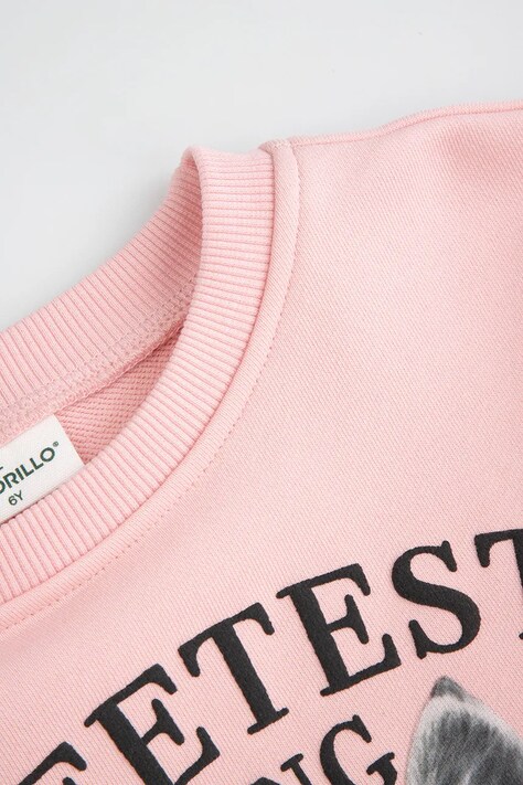 Coccodrillo bluza dziecięca kolor różowy z nadrukiem CRAFT PUNK GIRL KIDS