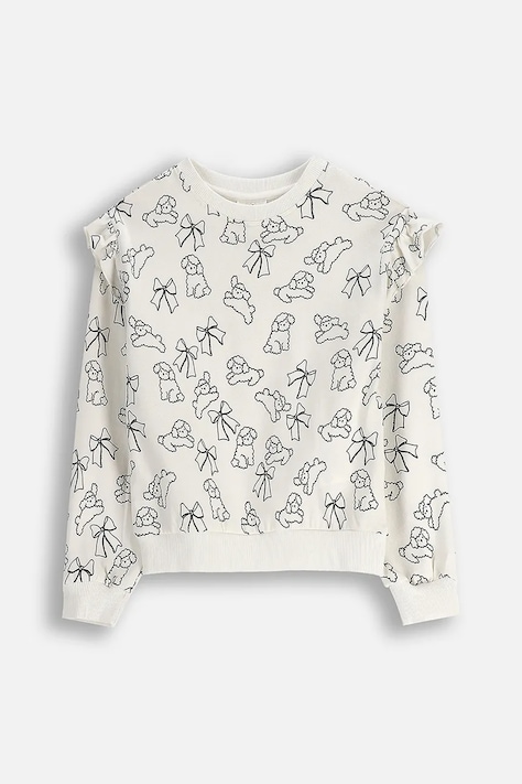 Detská mikina Coccodrillo béžová farba, vzorovaná, FROSTING PUDDLE GIRL KIDS