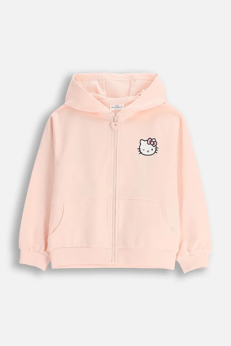 Coccodrillo hanorac de bumbac pentru copii culoarea roz, cu glugă, cu imprimeu, LICENCE GIRL