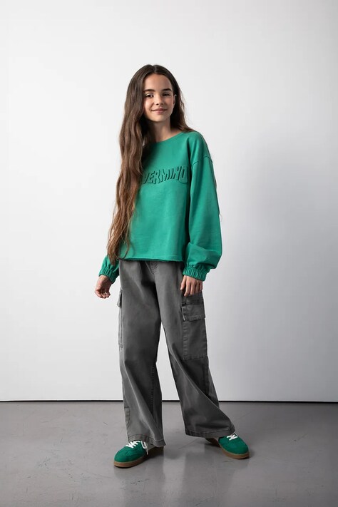 Coccodrillo bluza bawełniana dziecięca kolor zielony z aplikacją RAVE GIRL JUNIOR