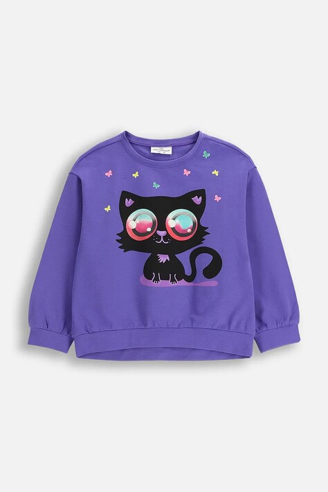 Coccodrillo bluza dziecięca kolor fioletowy z nadrukiem RAVE GIRL KIDS