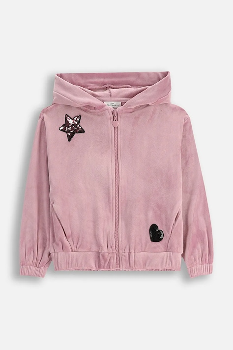 Дитяча кофта Coccodrillo колір рожевий з капюшоном однотонна CRAFT PUNK GIRL KIDS