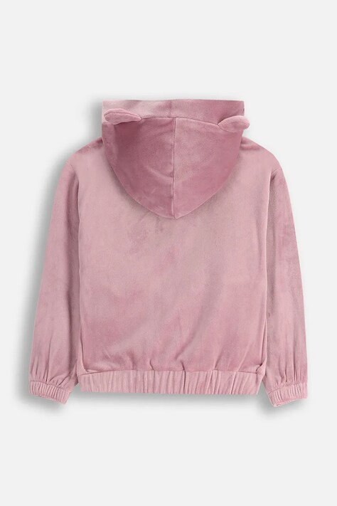 Coccodrillo bluza dziecięca kolor różowy z kapturem gładka CRAFT PUNK GIRL KIDS