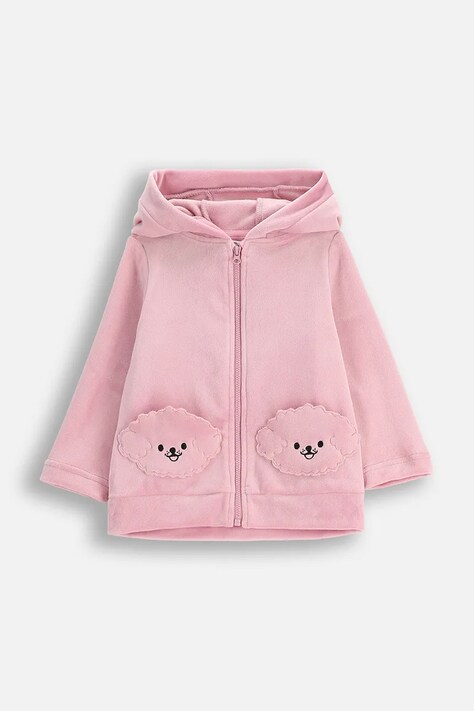 Coccodrillo felpa colore rosa con cappuccio HAPPY PUPPY GIRL NEWBORN