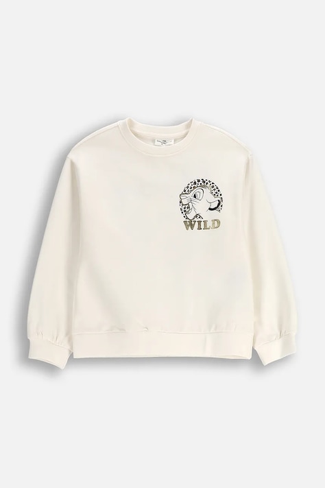 Coccodrillo bluza dziecięca kolor beżowy z nadrukiem LICENCE GIRL