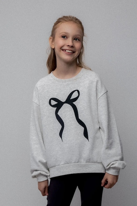 Coccodrillo legginsy dziecięce kolor szary gładkie WINTER COSY GRIL JUNIOR