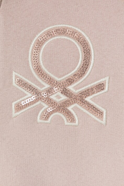 United Colors of Benetton bluza dziecięca kolor różowy z kapturem wzorzysta 39M2G5045