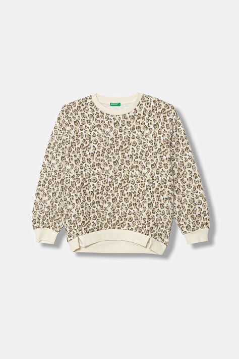 United Colors of Benetton bluza dziecięca kolor beżowy wzorzysta 3QHCC10RS