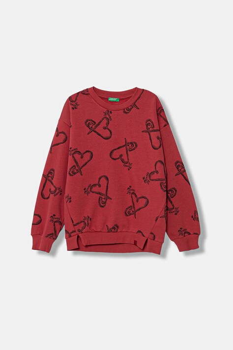 United Colors of Benetton bluza dziecięca kolor bordowy wzorzysta 3QHCC10RS