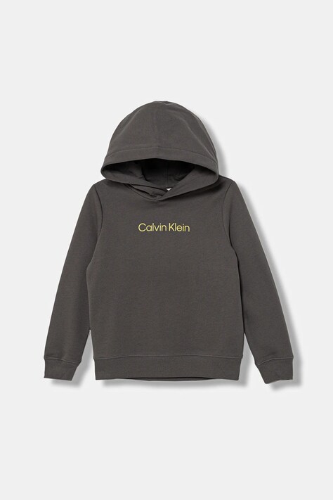Суичър Calvin Klein Jeans в бяло с качулка с изчистен дизайн IU0IU00679