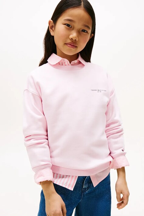 Tommy Hilfiger bluza kolor różowy gładka KS0KS00640