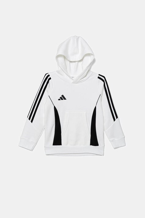 Дитяча кофта adidas Performance колір білий з капюшоном з аплікацією IR7506