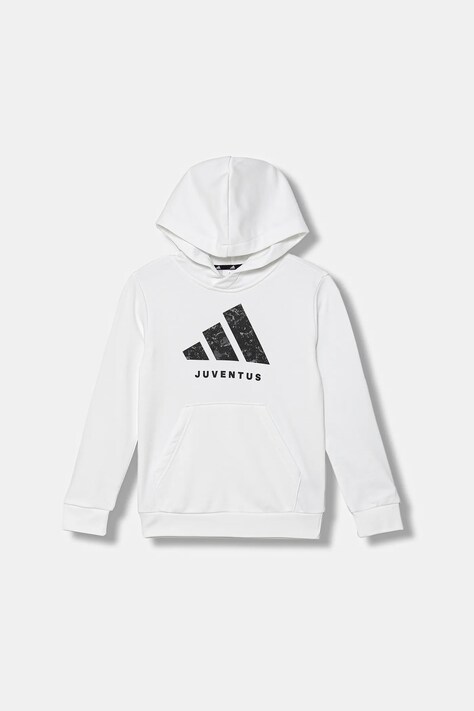Παιδική μπλούζα adidas Performance JUVENTUS χρώμα: άσπρο, με κουκούλα, IT3846