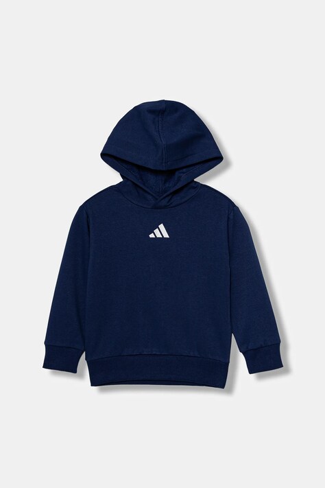 adidas bluză copii culoarea bleumarin, cu glugă, cu imprimeu, JM0875