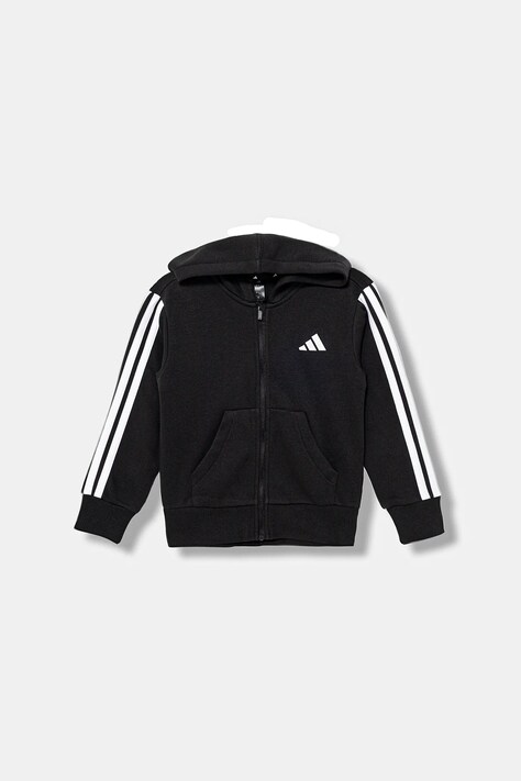 Детская кофта adidas цвет чёрный с капюшоном с аппликацией JM0894
