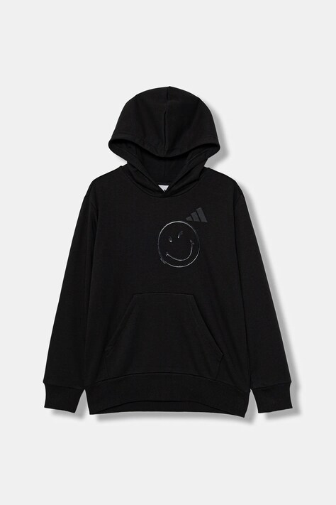 adidas bluză copii culoarea negru, cu glugă, cu imprimeu, JN2161