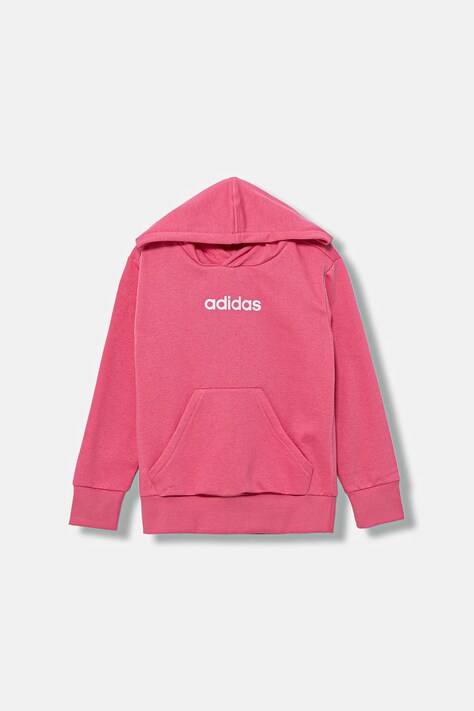 Dětská mikina adidas růžová barva, s kapucí, s potiskem, JN2429