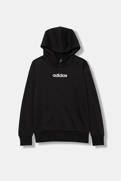 adidas bluza dziecięca kolor czarny z kapturem z nadrukiem JN2430
