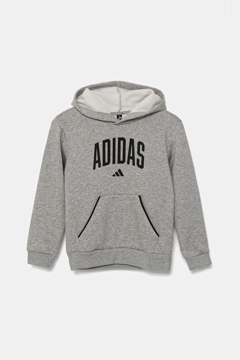Παιδική μπλούζα adidas χρώμα: γκρι, με κουκούλα, JV7336