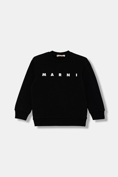 Marni bluza bawełniana dziecięca MS340U SWEAT-SHIRT kolor czarny z nadrukiem M01612